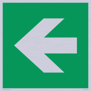 E913 Safe condition: Left arrow (90 deg supplimentary)